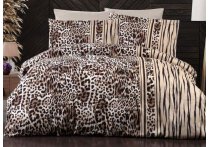 Постельное белье сатин First Choice - Leopard Brown (Турция), евро